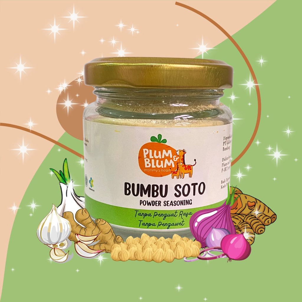 Plum &amp; Blum Bumbu Masak Bubuk Mpasi Non MSG Bumbu Soto / Bumbu Putih / Bumbu Kari / Bumbu Nasi Goreng- 50 gr