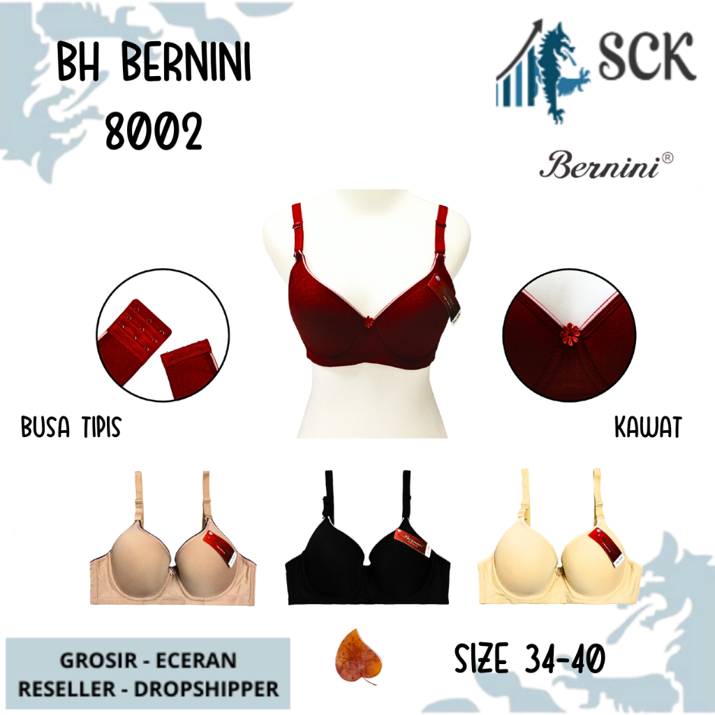 BH BERNINI 8002 Busa Ada Kawat Size 34-40 4 Warna / Pakaian Dalam BH BERNINI 8002  - sckmenwear