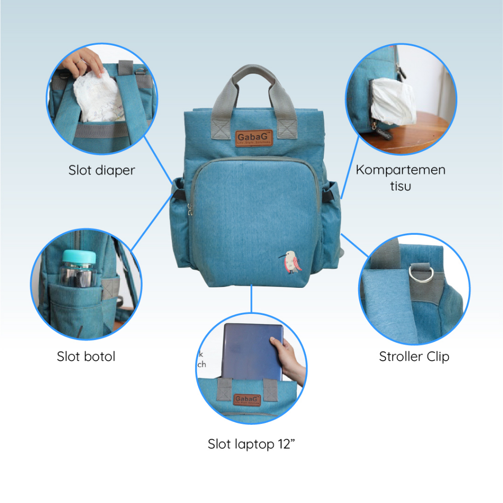 Gabag Backpack Cooler Bag 2 in 1 Laptop Fit Kinan Tas ASI