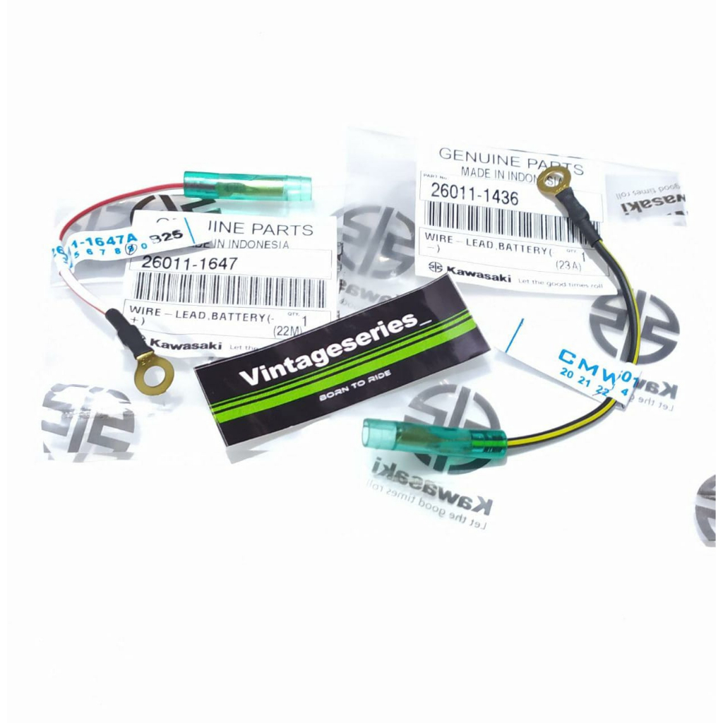 KABEL AKI - NEGATIF KABEL AKI  + POSITIF NINJA R SS RR ORIGINAL 26011-1436 26011-1647 KABEL MIN PLUS