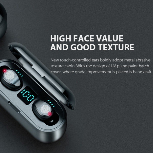 HEADSET BLUETOOTH TWS IPX7 SUPER BASS WATERPROOF WITH LED DISPLAY