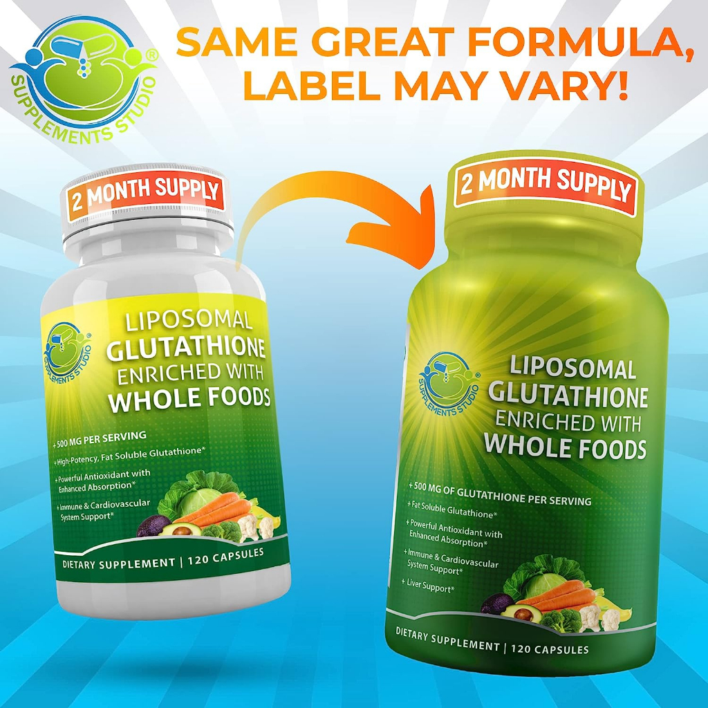 LIPOSOMAL / L-GLUTATHIONE 500Mg + WholeFoods 120 Capsules ORIGINAL Supplement Studio USA