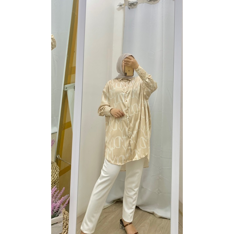 blouse silk motif tulisan
