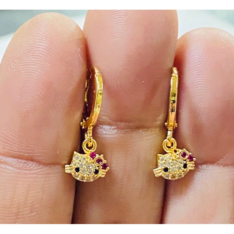 Anting jurai model bunga //anting gantung //anting lapis emas//anting permata//anting wanita