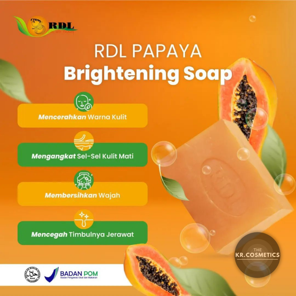 RDL brighitening soap sabun extrak papaya 135 gr