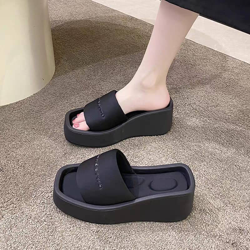 COD POS 455 Sandal Hak Tinggi Wedges Model Polos Produk Import Asli