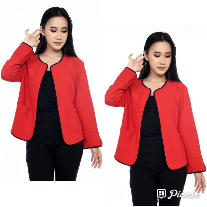 Maobli Blazer List Warna maobli all size, XL, Xxl, XXXL