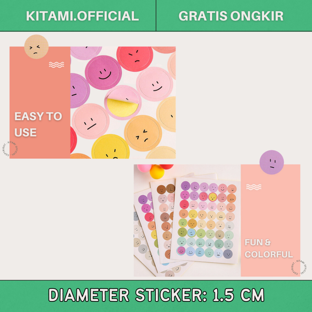 STICKER FACE EMOJI | SMILEY DECOR STICKER for PLANNER JOURNAL SCRAPBOOK