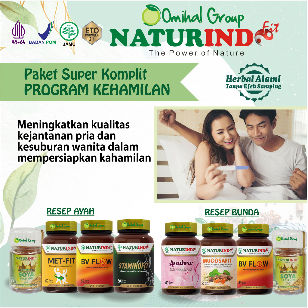 Paket Super Komplit Obat Herbal Program Kehamilan - Program Cepat Hamil - Bahan Alami Naturindo