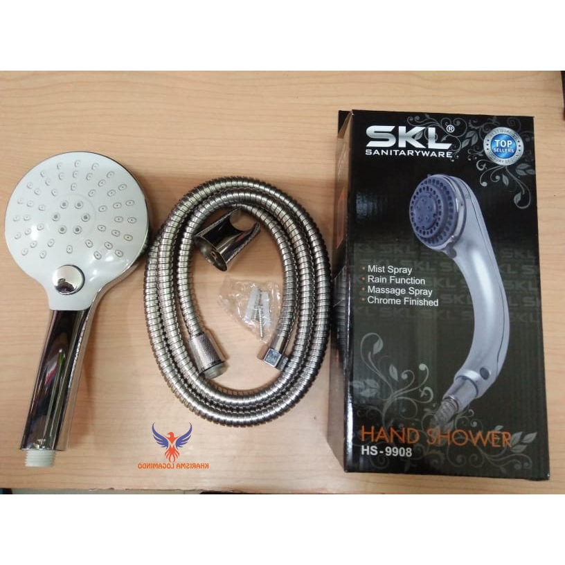 Shower Mandi Hand Sower Set Handshower Tombol Stel Air On/Off SKL 9908