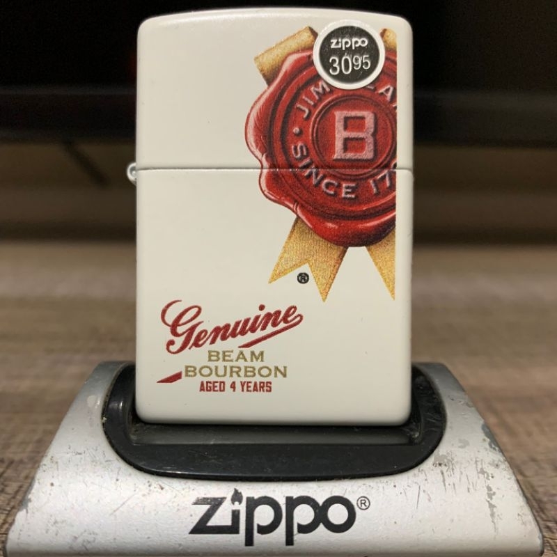 Zippo Original 29780 Jim Beam Genuine Beam Bourbon White Matte