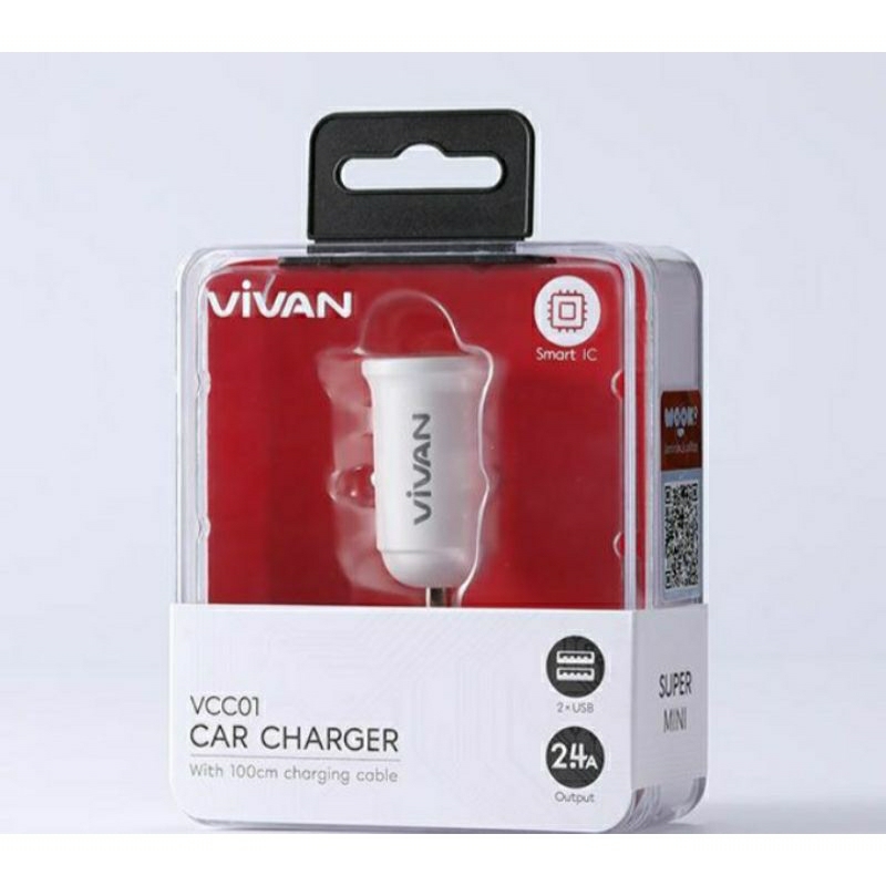 CAR CHARGER VIVAN, CHARGER MOBIL, casan mobil VIVAN VCC01 2,4A
