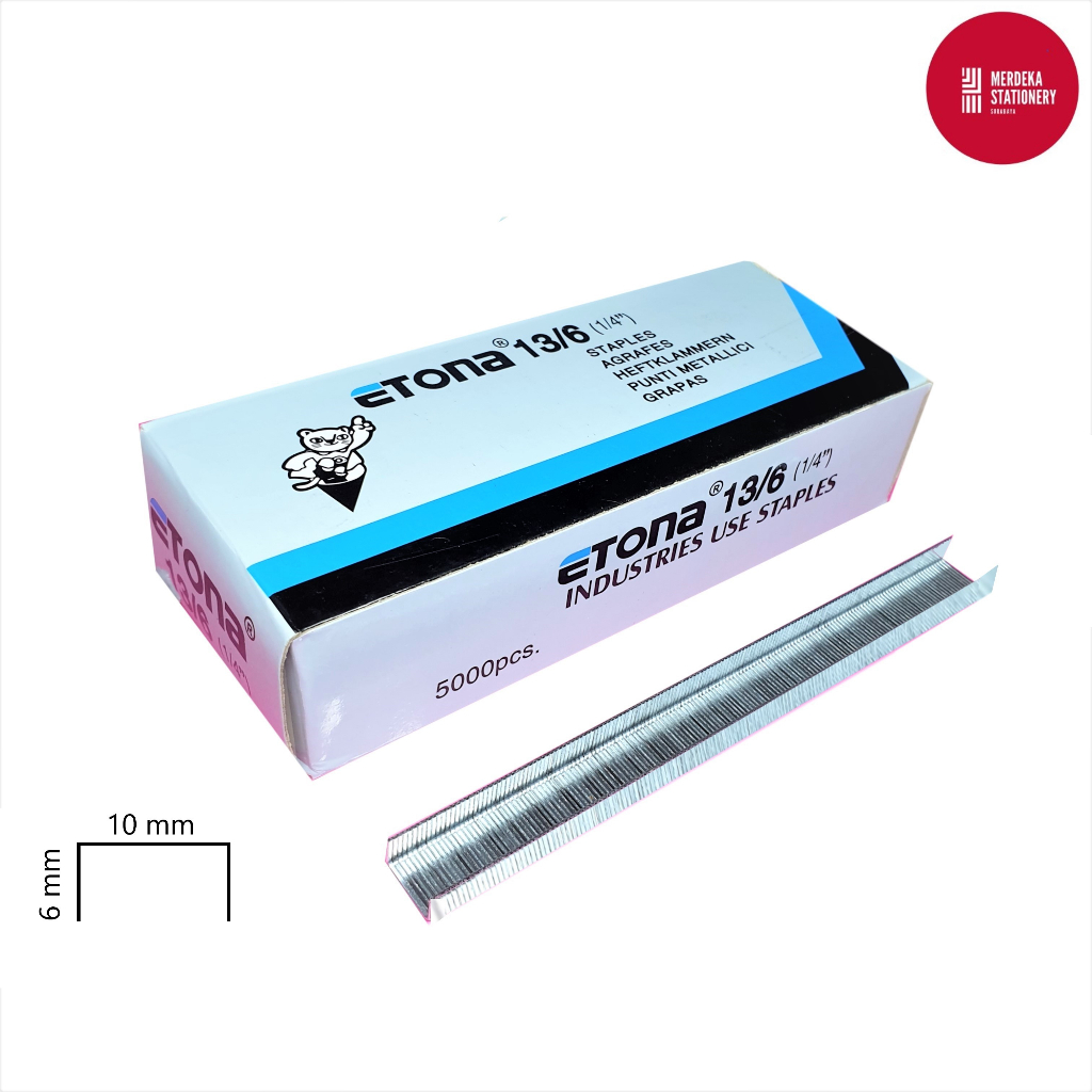 

Isi/Refill Staples/Stapler/Stepler/Jepretan/Hecter/Hekter Etona 13/6 1/4