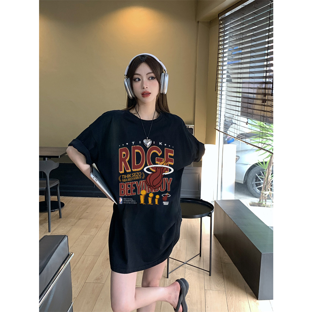 EUNII T-shirt Lengan Pendek Retro Baseball Korean Style/Kaos Atasan Wanita/Baju Kaus Oversize Wanita/Kaos Wanita