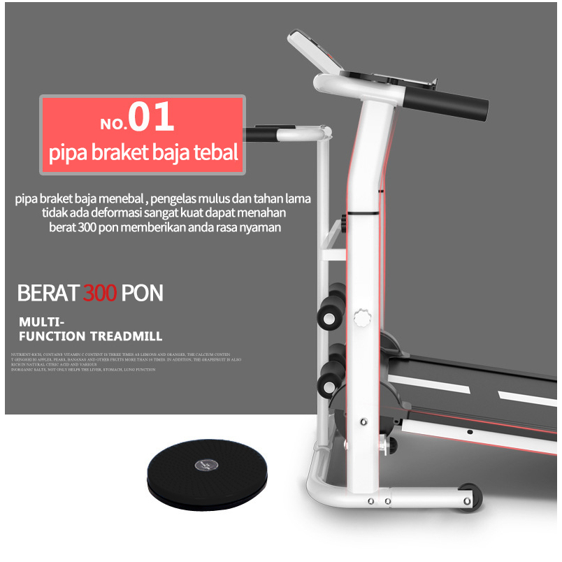 Treadmill Manual Multifungsi Murah - Lari, Memutar, Sit-Up, dan Latihan Tali - Treadmill Portable/Gym SP79S