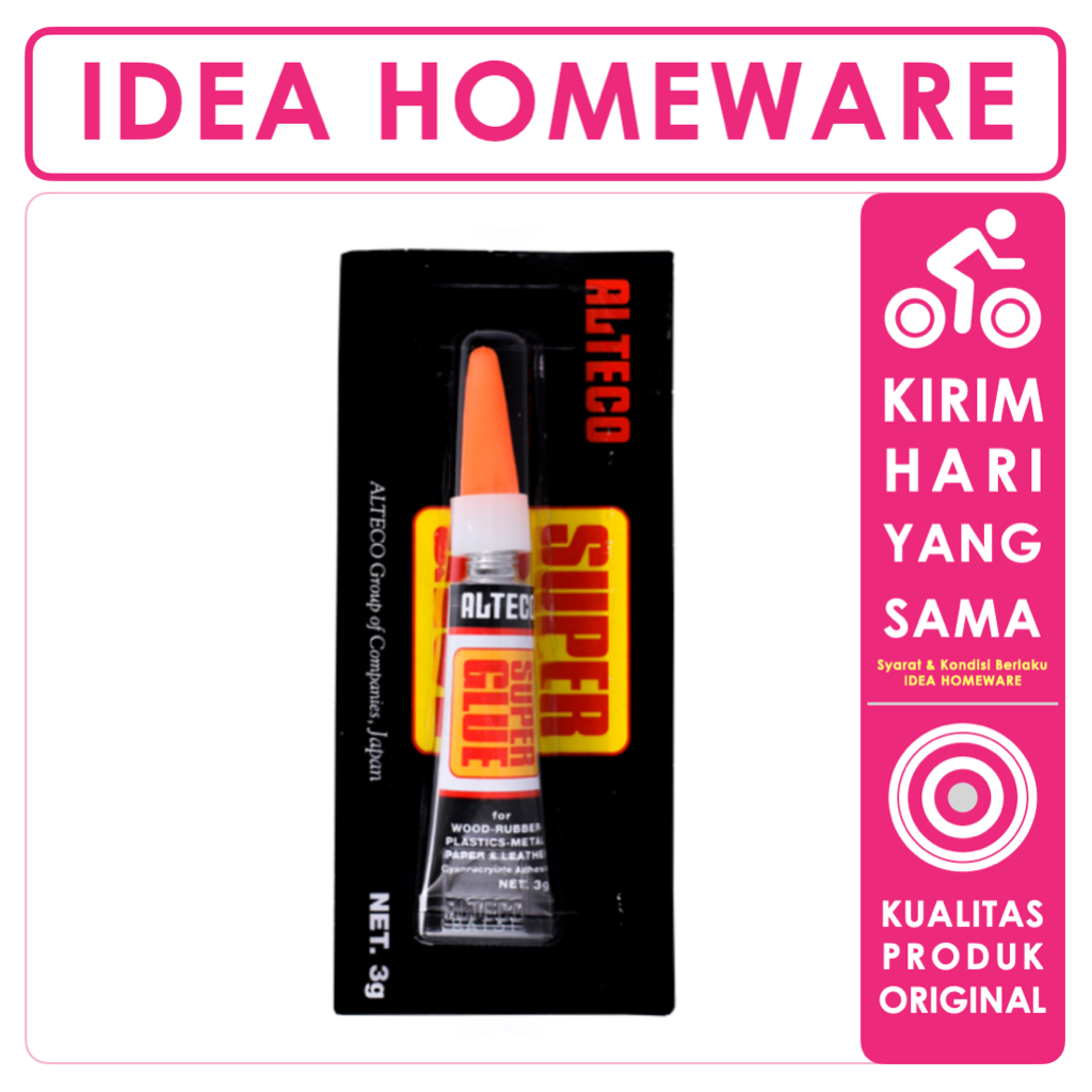 

Super Glue ALTECO Super Strong Hitam 3 gr Japan Lem G Cair Korea