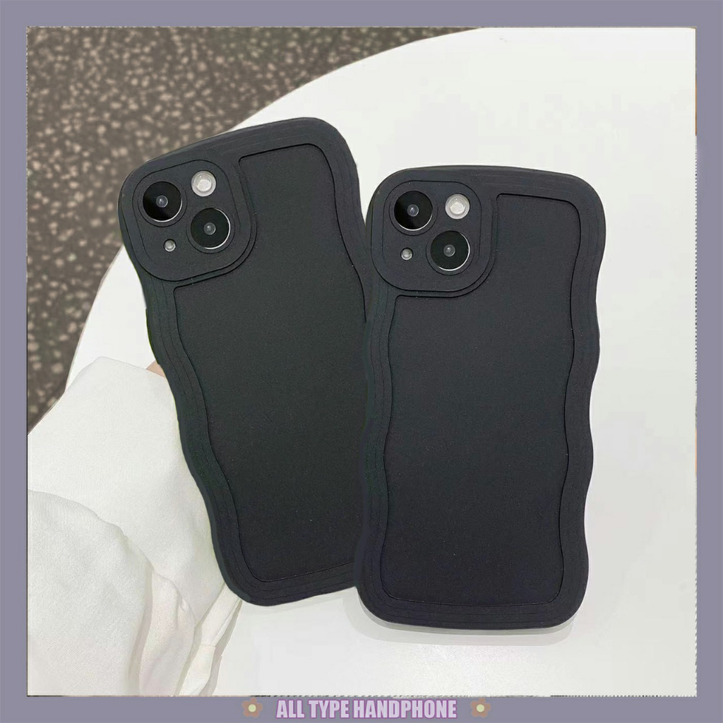 NEW Softcase Gelombang Hitam For Oppo A57 2022 A17 A76 A54 A74 A31 A52 A5S A3S Reno 4F Reno 6 4G Reno 7 4G 5G Reno 8 5G - Case Gelombang Polos Oppo - Case Wave - Casing Gelombang - Kesing Transparan Oppo - Case Bening Oppo