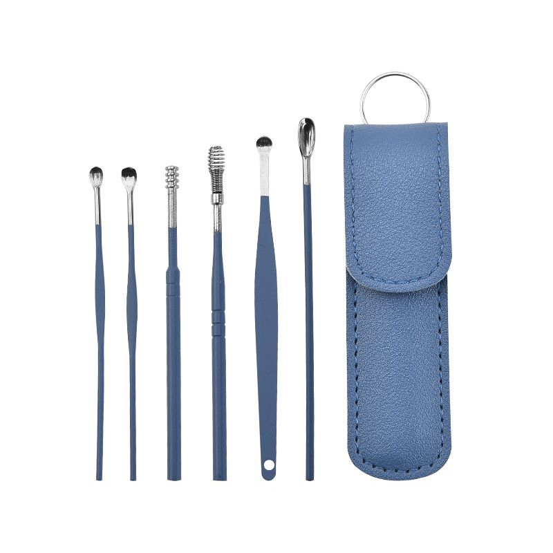 Alat Pembersih Telinga Korek Kuping Set Isi 6 Pcs + Pouch