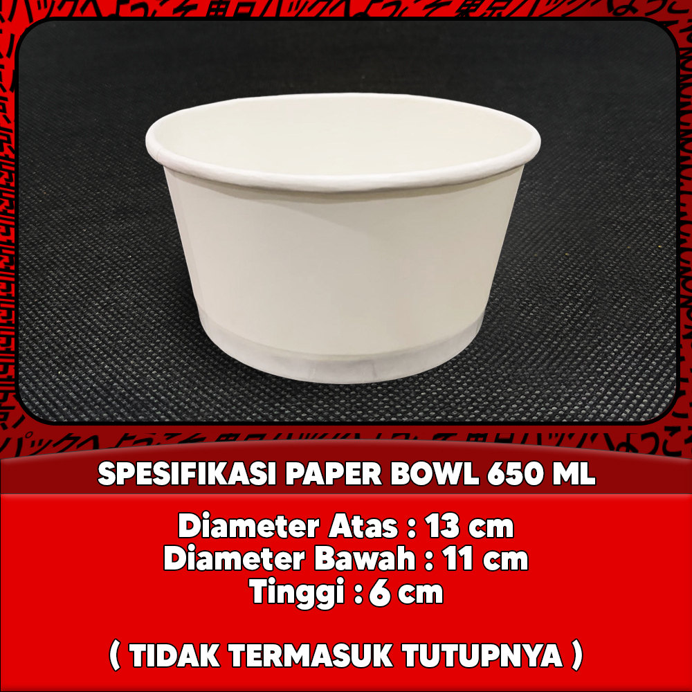 Paper Bowl 650 ml / Mangkok Kertas / Rice Bowl Paper 650 ml