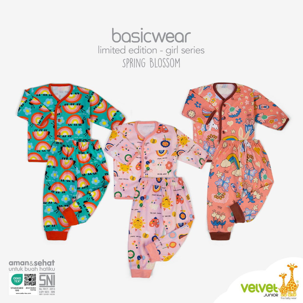 Velvet junior GREAT ADVENTURE/STAR GAZER/SPRING BLOSSOM Setelan Baju Panjang celana kc Tengah NB - Velvet Piyama Bayi/Piyama-VELVET MOTIF PARADE OF JOY &amp; MIX BOY GIRL