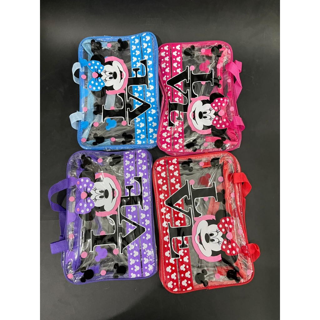 tas jinjing make up / pouch tenteng bening / tas tenteng bening anti basah waterproof cocok untuk peralatan mandi saat travelling,  tempat kosmetik, buku, atk, dll