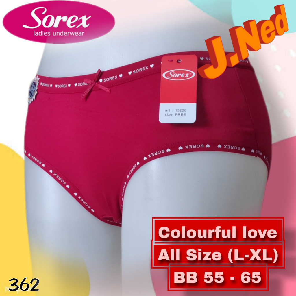 J362 (harga satuan) Sorex Celana Dalam Wanita Dewasa dan Remaja, Cd Wanita Sorex All Size bb 45 - 55 kg