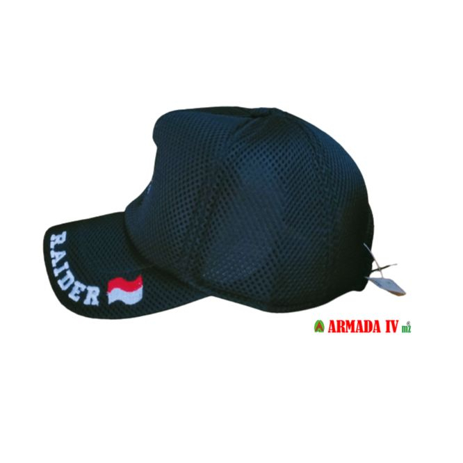 Topi Jaring RAIDER MP Topi TNI  Merah Putih Jala Hitam