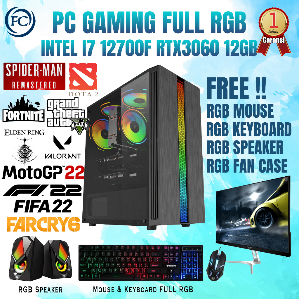 PC GAMING / DESIGN / LIVESTREAMING DDR4 I7 12700F /16GB/ RTX 3060 12GB