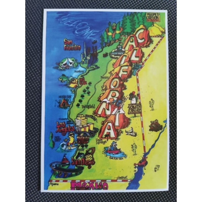 

kartu pos peta california/american map postcard