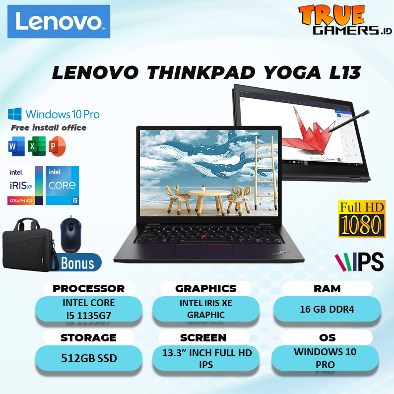 Lenovo Thinkpad YOGA L13 2IN1 TOUCH i5 1135G7 16GB 512SSD W10PRO 13.3FHD IPS