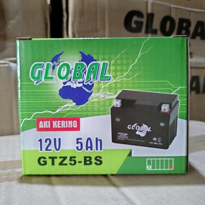 Aki motor GTZ5 Global / Beruang Beat shogun merk beruang accu full kering