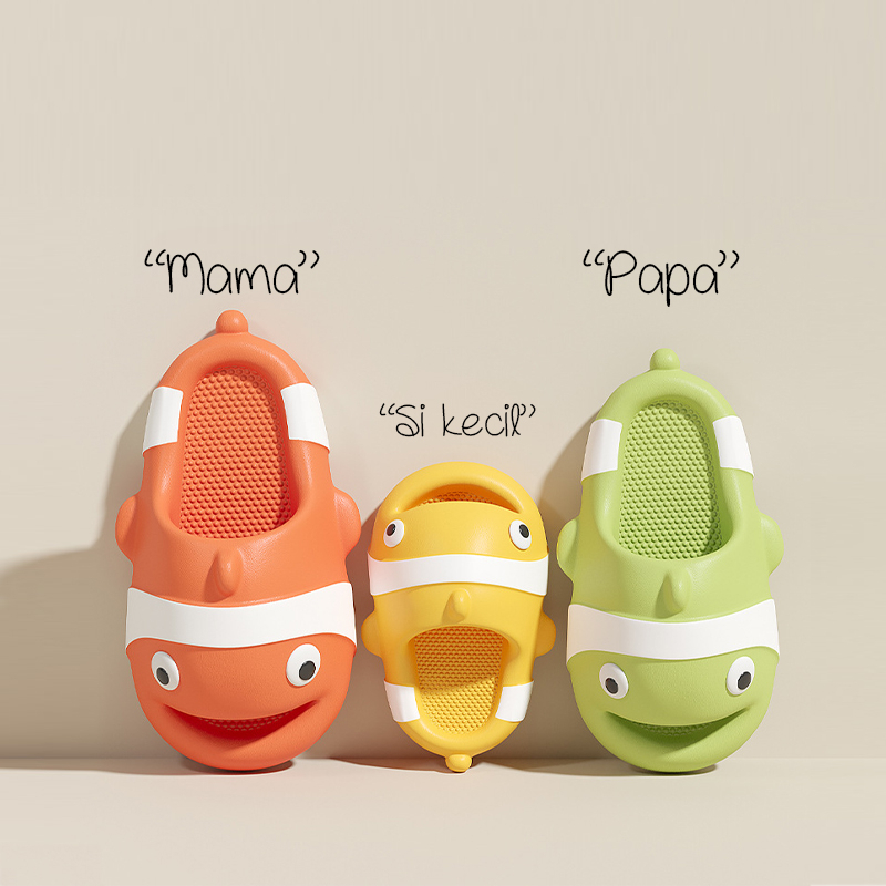 Lazy Bear Sendal Jelly Wanita /  Sandal Nemo / Sandal Lucu Import / Sandal Karakter Ikan Dewasa / Sandal Jelly Wanita / Dewasa Selop / Karakater Ikan Sandal Anak H34