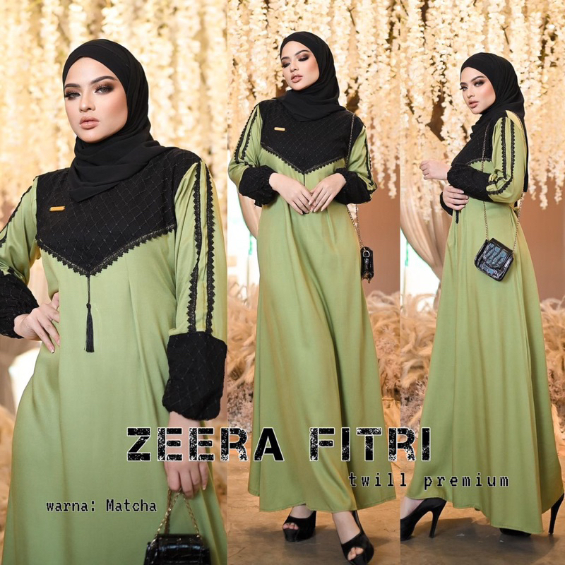 Daster Arab Zeera FITRI Maxi Dress Gamis Rayon Twill Premium