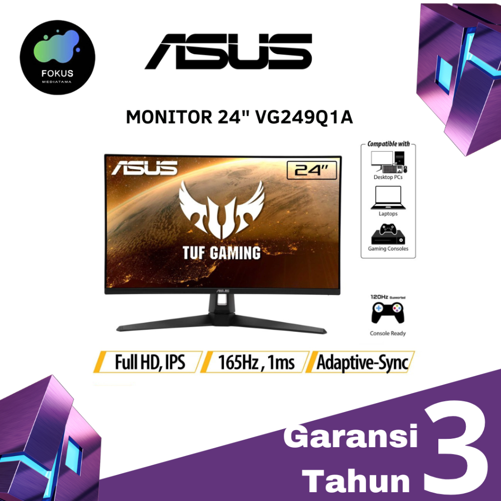 LED ASUS TUF GAMING VG249Q1A 24&quot; IPS 165Hz 1ms FreeSync Monitor