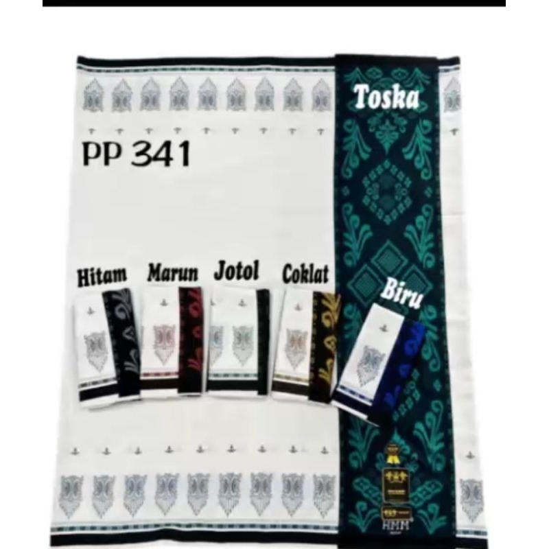 sarung samarinda HMM putih bermotif