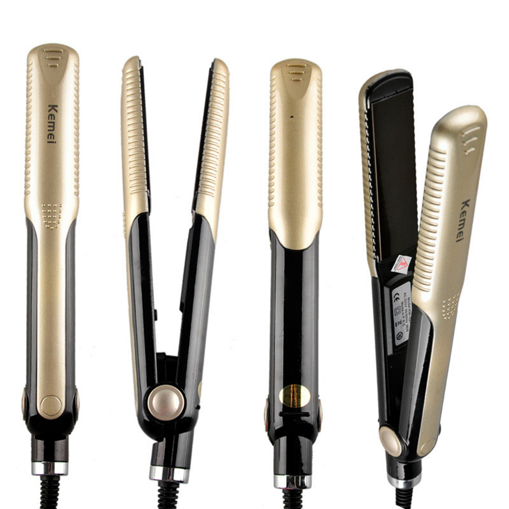Kemei KM 327 Gold Catokan Rambut Profesional Alat Pelurus Rambut Temperatur Suhu