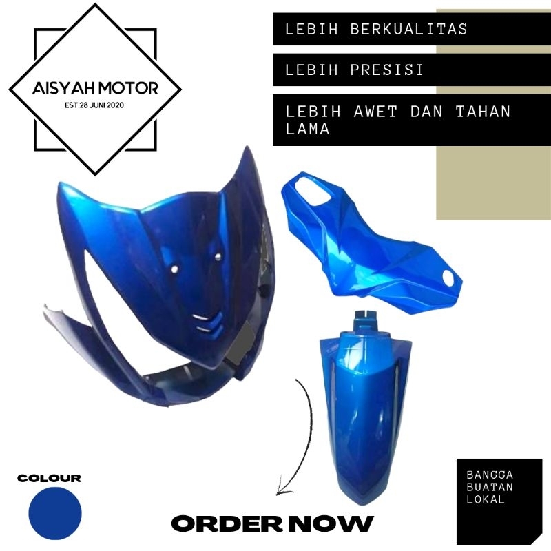 Cover Bodi Bagian Depan Honda Beat FI Warna Biru Tahun 2012-2014