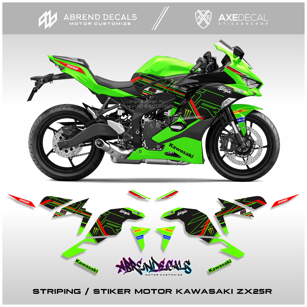 Striping ZX25R Livery KRT 2023 WSBK Racing / Stiker Motor Kawasaki NInja ZX25R Design Custom / Stock