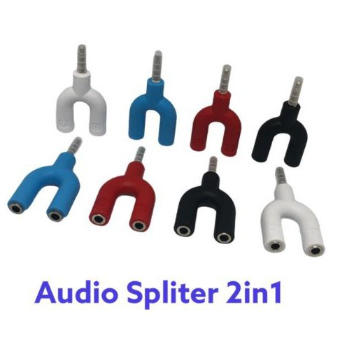 Splitter audio jack 2in1 aux 3.5mm for mic and headset universal