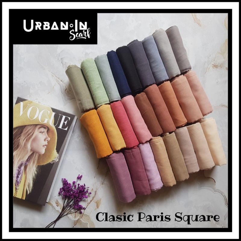 LIMITED! Clasic Paris Square / Hijab Paris Segi Empat / Paris Asli Premium / Paris Jahit Tepi