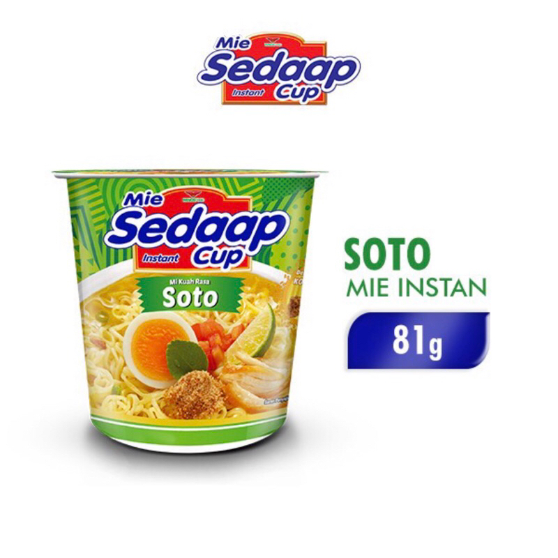 

Sedaap Cup Mie Instan Soto 81 gr sedap bukan pop mie