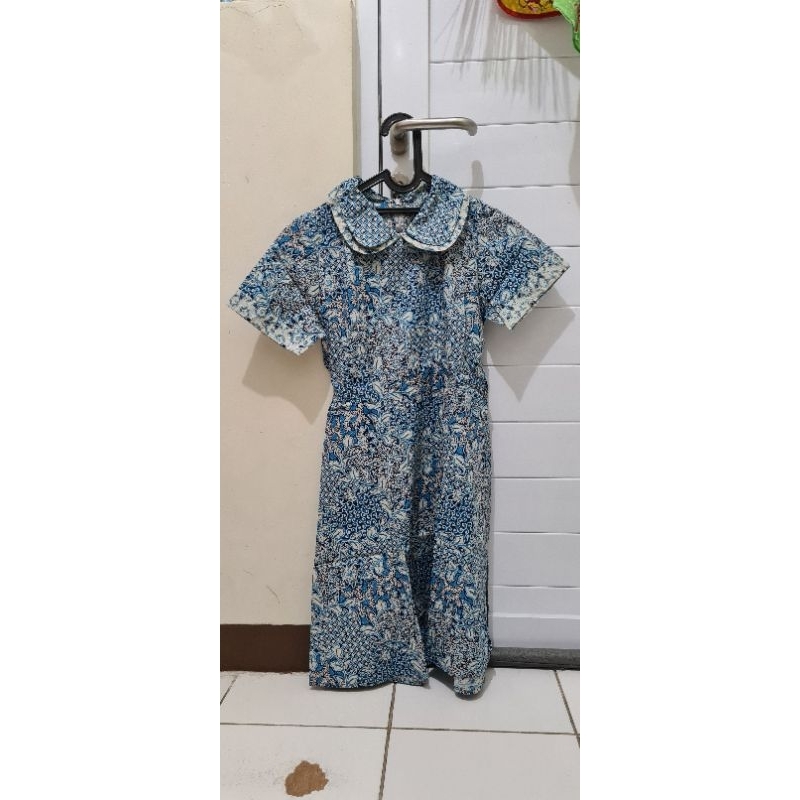 BATIK KERIS DRESS BIRU PRELOVED