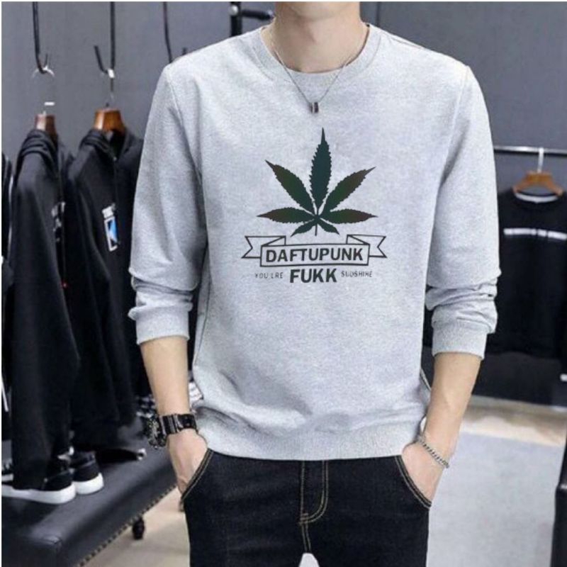 Baju lengan panjang Pria DAFTUPUNK kaos Distro Keren Trendy Kaos Gaul dan Kekinian Model sweater