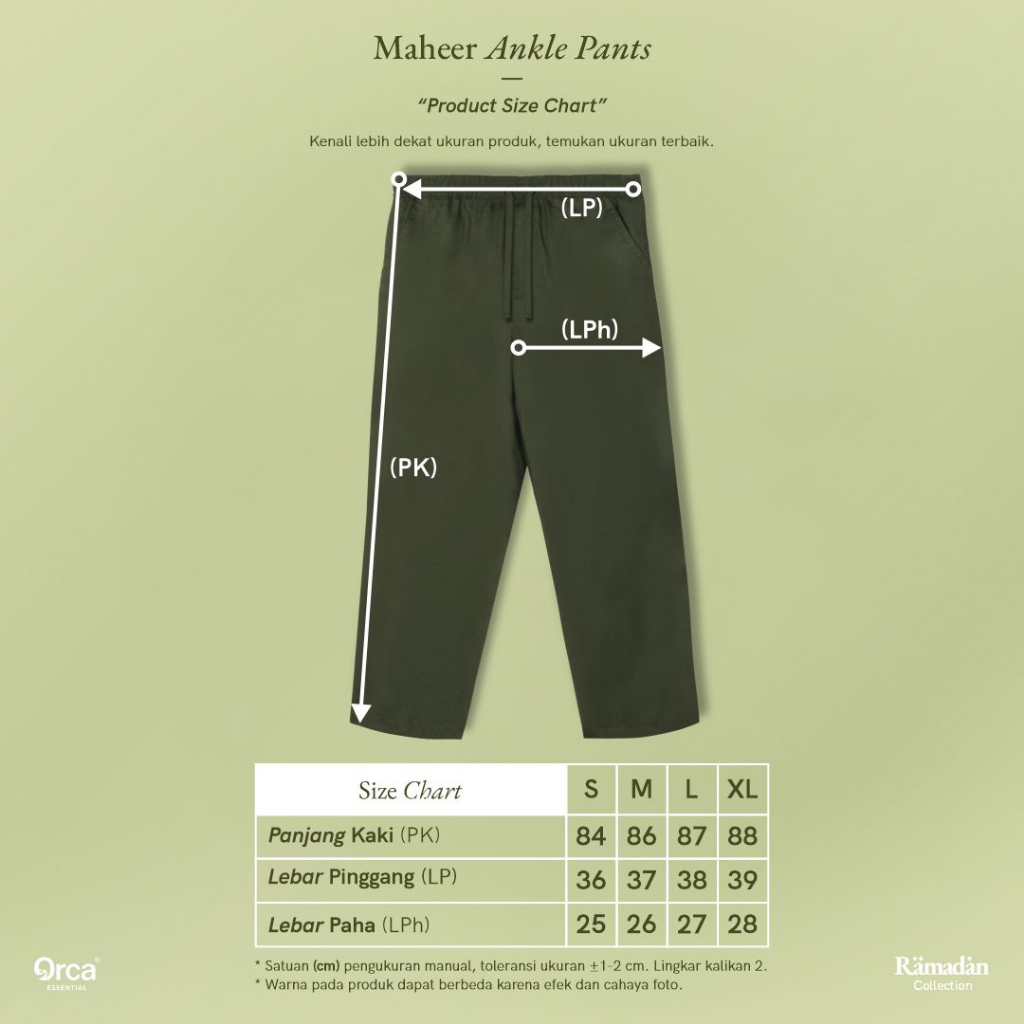 Orca Celana Panjang Maheer Ankle Pants Dark Olive