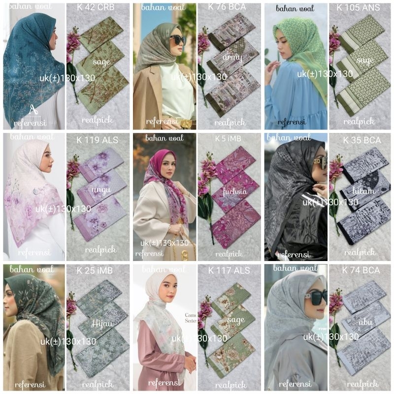 jilbab voal motif premium LC jumbo /sar'i uk 130x130 grosir dan eceran