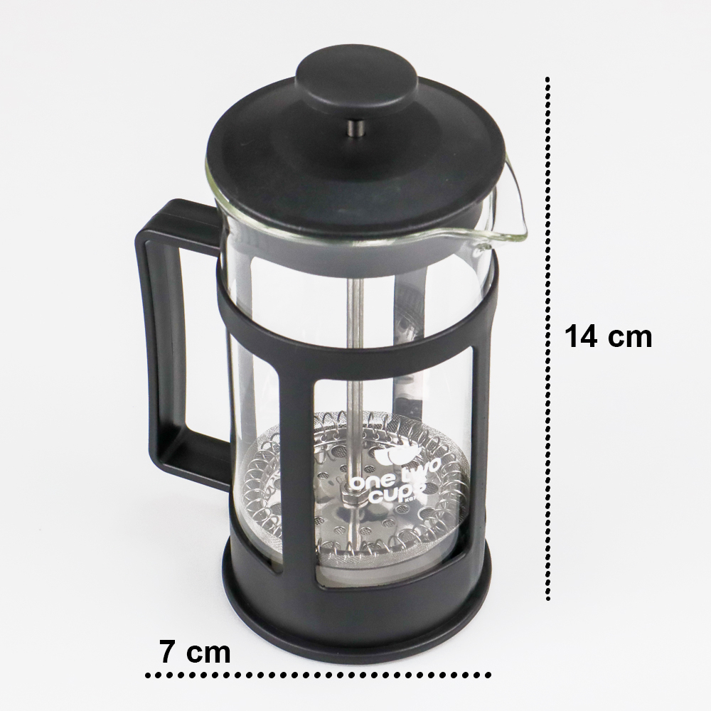 One Two Cups Teko Kopi French Press Coffee Maker Pot 350 ml - KG73I - Black