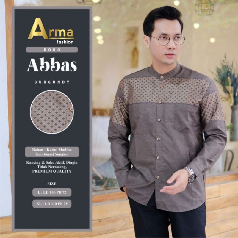 BAJU KOKO ABBAS PRIA LENGAN PANJANG / KOKO ABBAS PRIA MOTIF LENGAN PANJANG