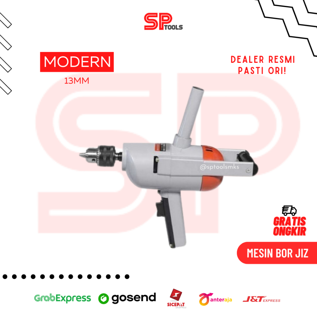 MESIN BOR BESI KAYU 13 MM 13MM TANGAN BODY BESI DRILL MODERN JIZ-13A JIZ13 JIZ 13 JIZ13