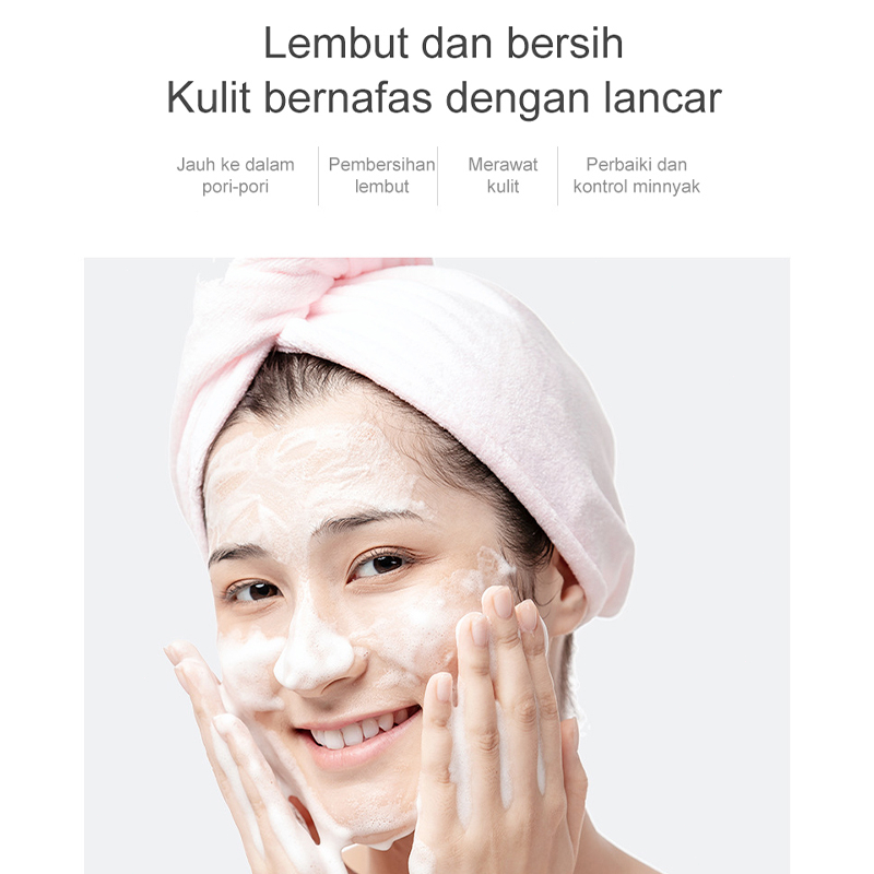 Pembersih Wajah Pria Foaming Gel Cleanser 500ml - Face Eksfoliasi Wajah Blackhead Cleaner Hydrating Gel Ceramide Low pH Cleanser