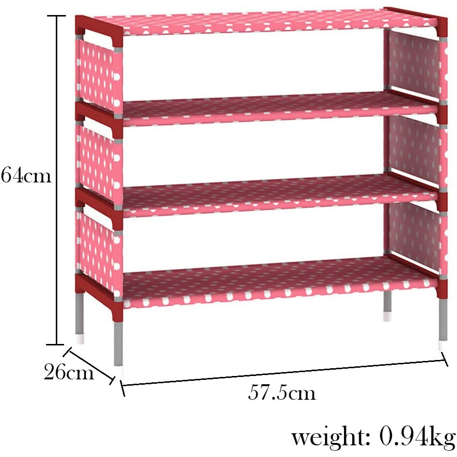 RAK SEPATU 4 SUSUN - Rak Sepatu Sandal Multifungsi 4 susun Stainless Steel Bongkar Pasang Rak Penyimpanan Sepatu Rapi Murah